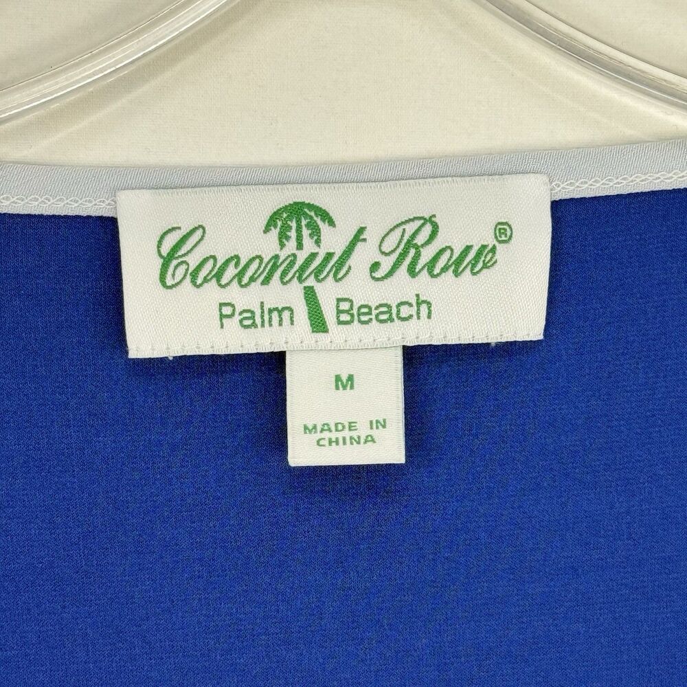 Coconut Row Palm Beach Royal Blue Short Sleeve Women's Top Médium - Picture 5 of 16